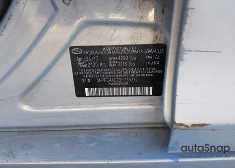 2013 Hyundai Sonata Limited from USA, damaged, VIN 5NPEC4AC2DH735312